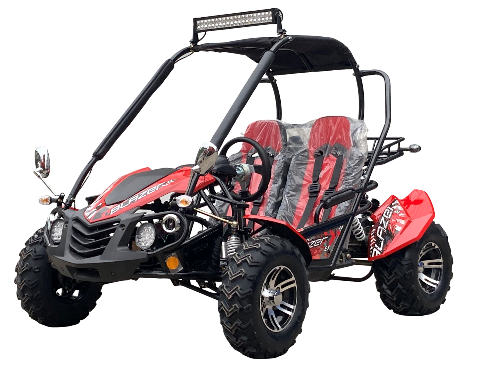TrailMaster Blazer 200EX EFI Buggy Go Kart, LED Light Bar, Windshield Included