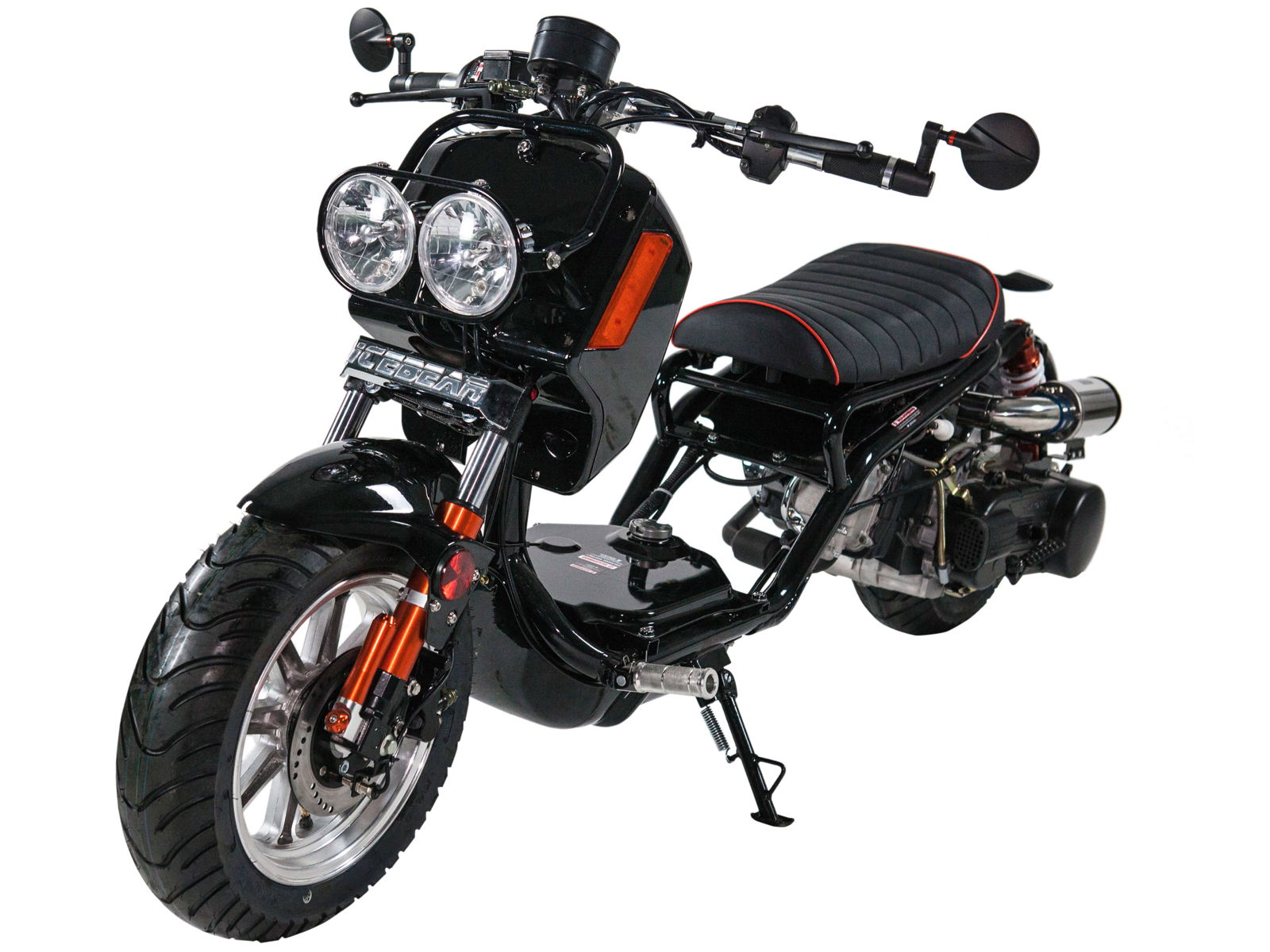 Maddog Gen IV 50cc Street Scooter, Automatic, Front Disc Brake, 12 inch Aluminum Wheels, LED Lights, Digital Speedometer