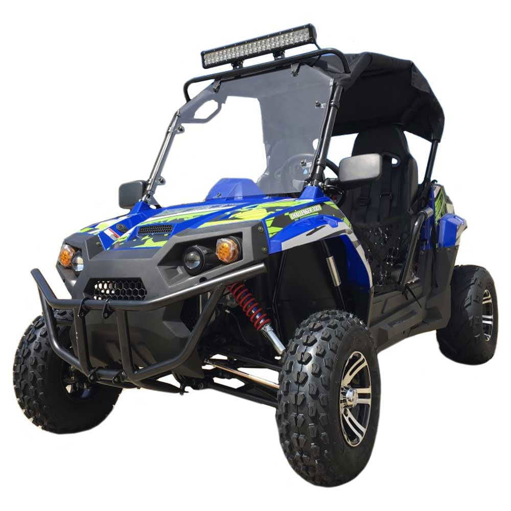 TrailMaster Challenger 200X Go Kart UTV Side by Side, with Alloy Wheels, Windshield and LED Light Bar