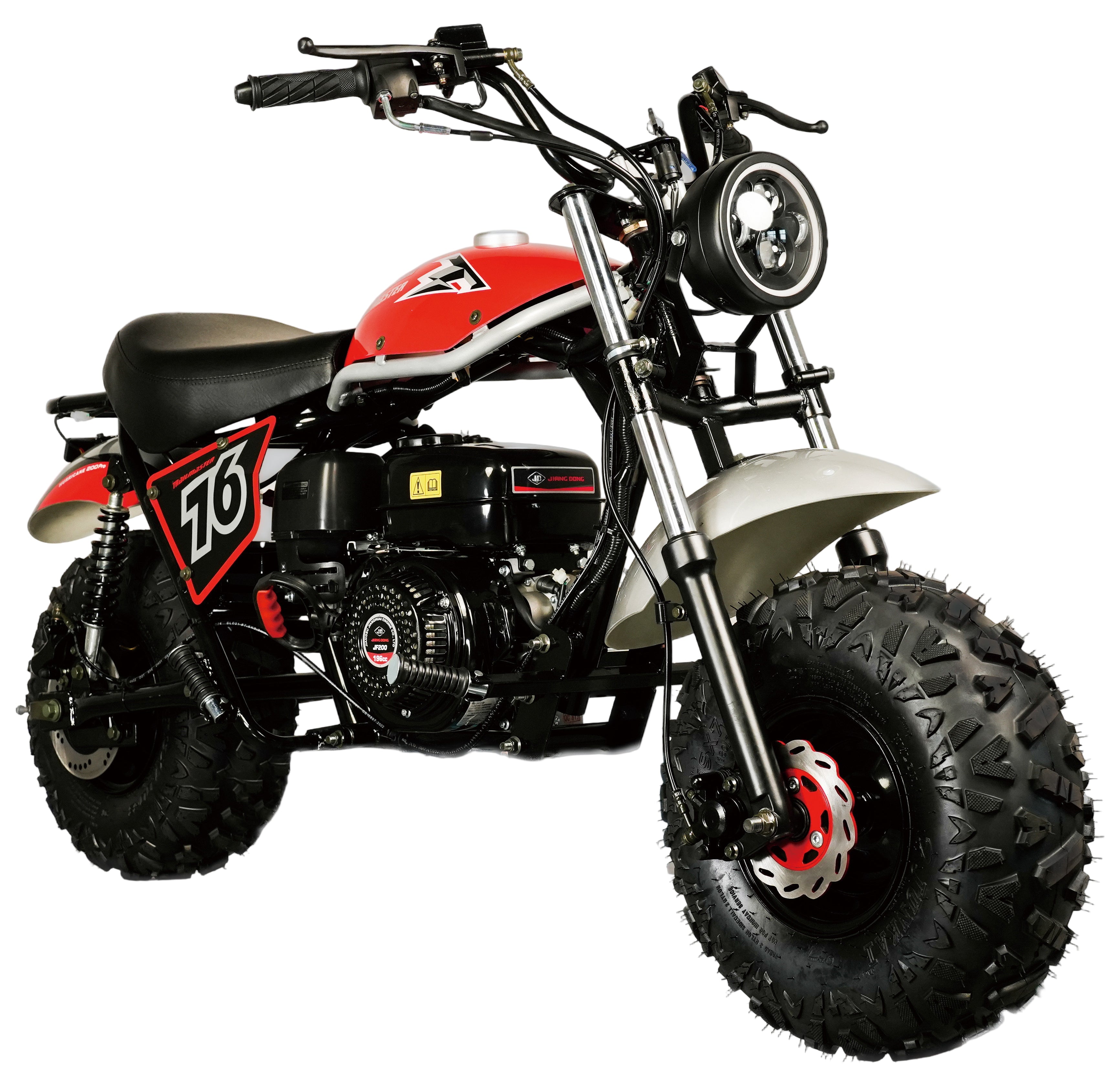TrailMaster Hurricane 200 PRO Mini Bike, 196cc 6.5hp with Electric Start, Torque Converter, Dual Disc Brakes, Front & Rear Suspension, LED Headlight