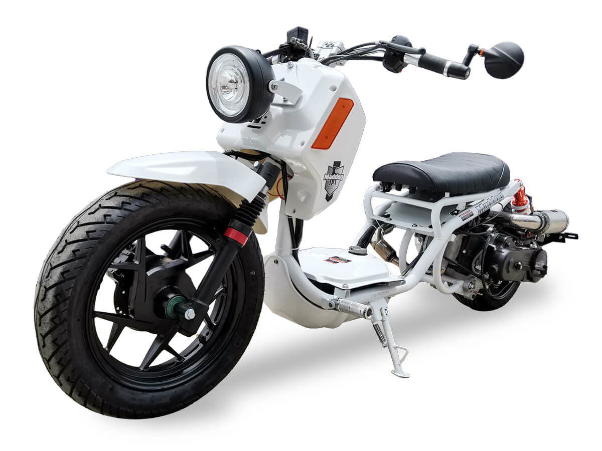 Maddog Gen V 50cc Street Scooter, Automatic, Front Disc Brake, 14 inch Aluminum Wheels, Digital Speedometer, LED Lights