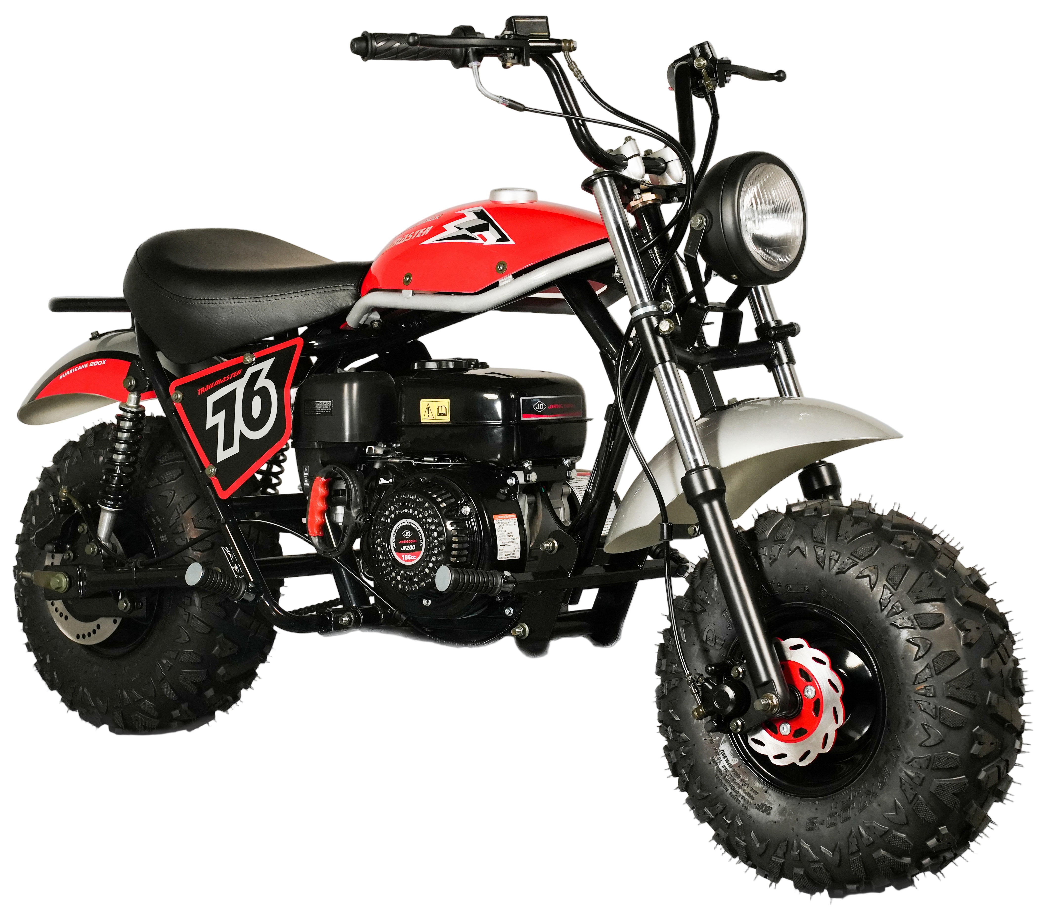 TrailMaster Hurricane 200X Mini Bike, 196cc 6.5 HP with Torque Converter, Dual Disc Brake, Front & Rear Suspension